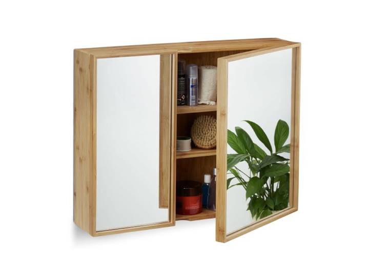 Relaxdays Bad Spiegelschrank mit 2 Türen