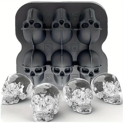 Uplift Essentials 3D Skull Ice Ball Mold Silicone Tray 6 cell