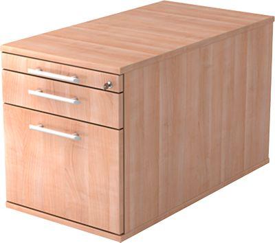Rollcontainer ULM, 1 Utensilienauszug, 1 Schub, HR-Auszug, B 428 x T 800 x H 512 mm, Nussbaum