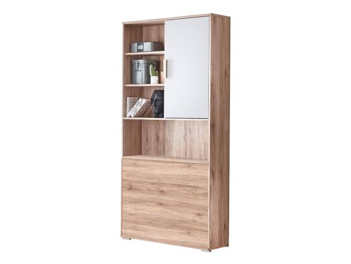 Kinderzimmer Jugendzimmer Bettkastenelement Regal Schrank in Eiche mit weiß
