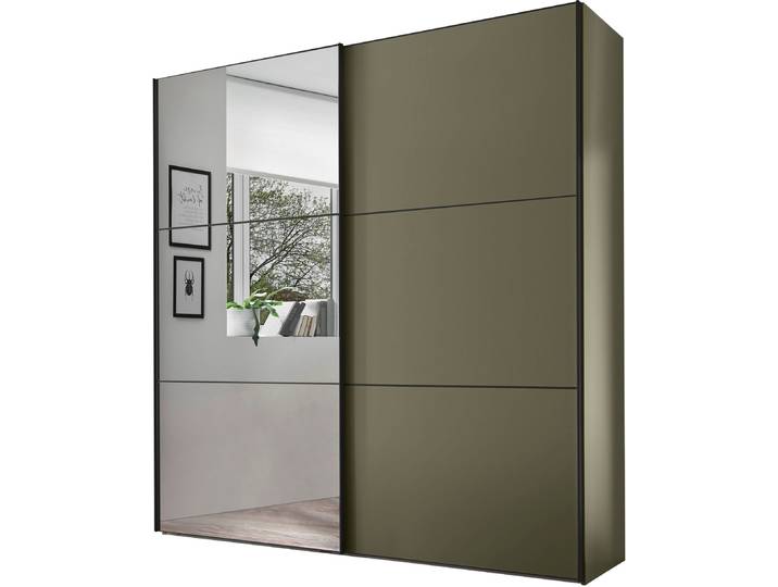 Schwebetürenschrank, 167x222 cm, Holzwerkstoff, Salbei, Spiegeltüre, Modern, Staud