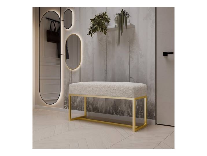 Design Möbel Sitzbank Gepolsterte Sitzbank 1 P Arena Gold