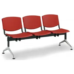 Wartezimmerbank - Kunststoff Smile Biedrax LC9958cv - Gestell Aluminium poliert