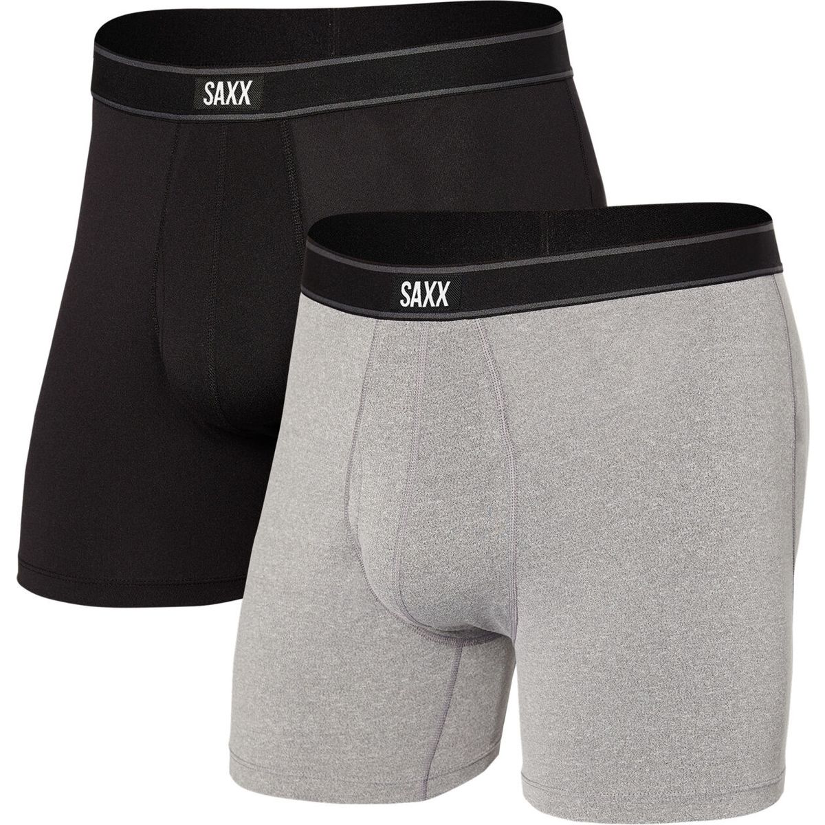 Saxx Dayt Comf Stre BB FLY 2PK black/grey heather (BGR) S SXPP2A-BGR-S