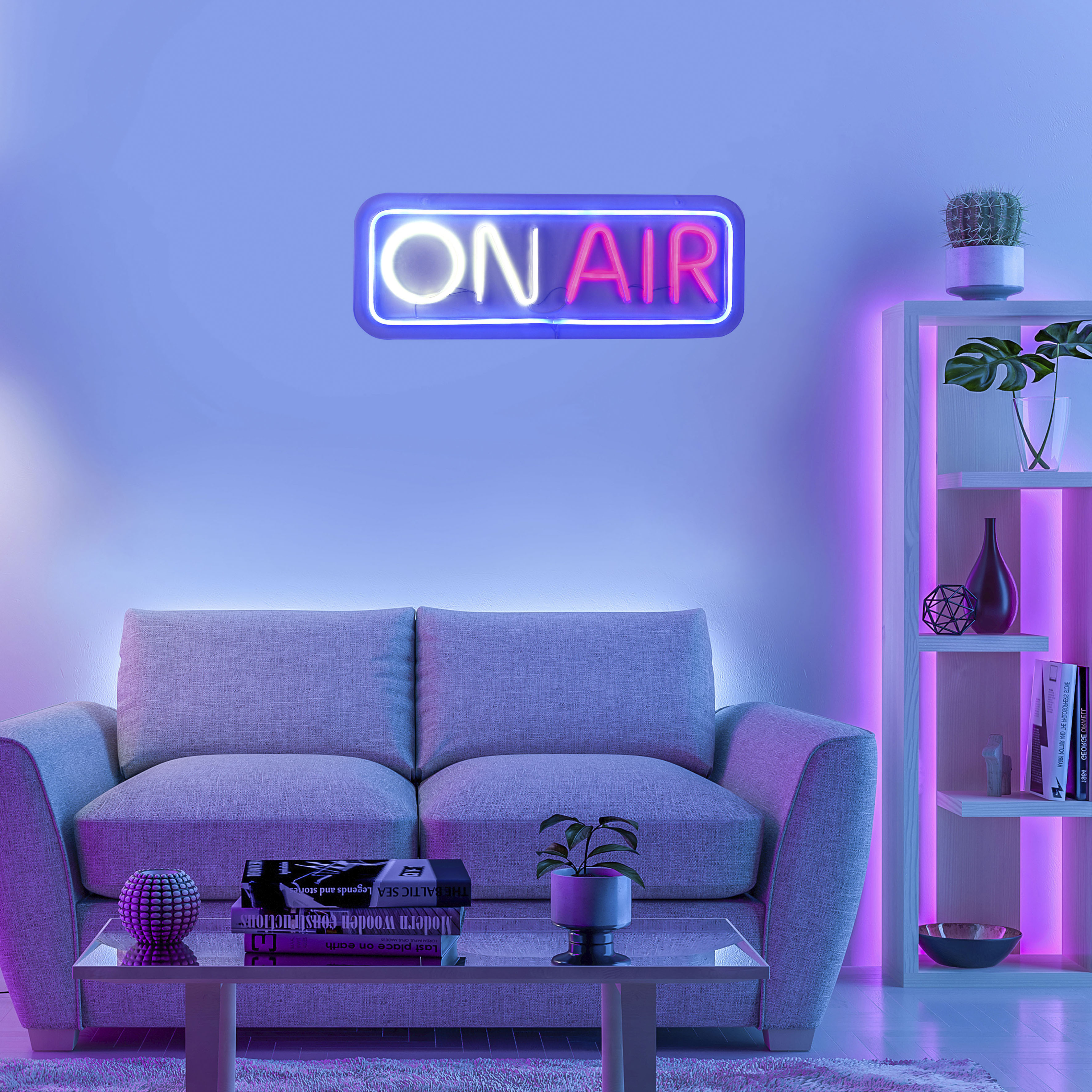 JUST LIGHT LED Wandleuchte "NEON-ONAIR", bunt (mehrfarbig), 1, 1 Stk., Leuchten, LED Wandleuchte