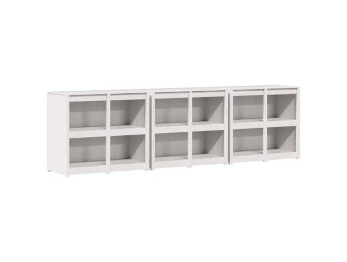 fsahslih Außenküchenschrank MEPPEL 3er Set Kiefernholz Weiß 318x55x92cm Modulare Anbauelemente für flexible Freiluftküchen auf Terrasse und im Garten mit viel Ablagefläche für Geschirr.
