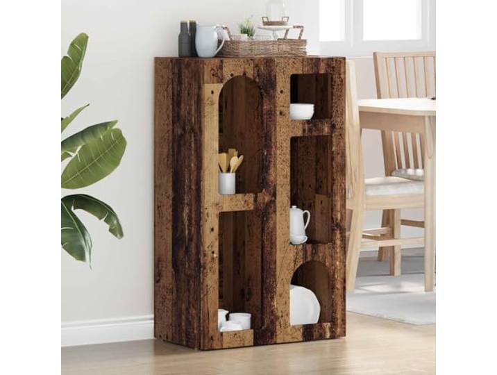 HEFZGDB Moderne Sideboard mit pflegeleichter Oberfläche & Anrichte mit Regalen zur Aufbewahrung - Praktische Anrichte für Wohnzimmer & Moderne für Esszimmer aus Holzwerkstoff in Altholz