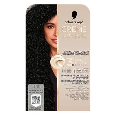 Schwarzkopf Creme Supreme Hair Color Shade 10 Natural Black (Schwarz) (64423755)