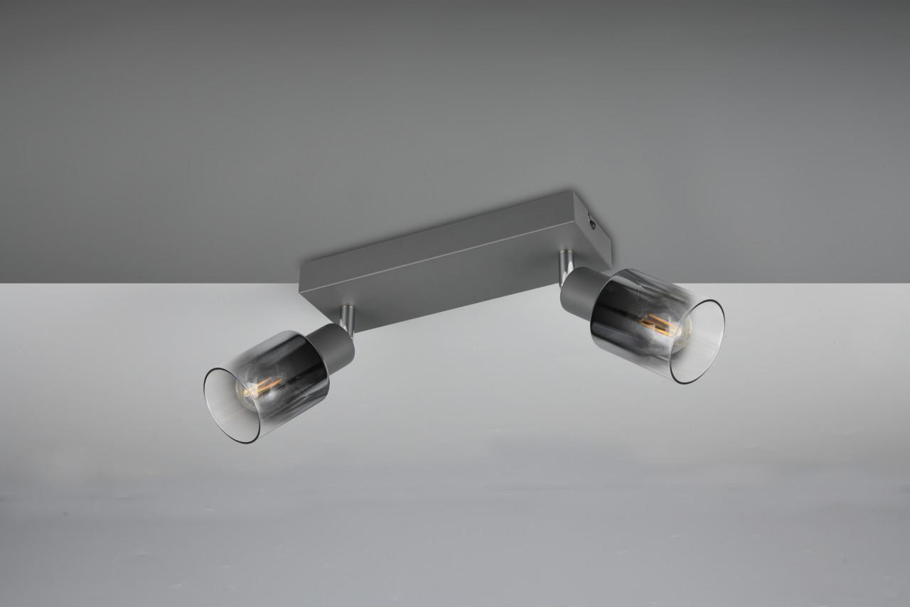 TRIO Cadiz plafondlamp zwart, 2-lichts
