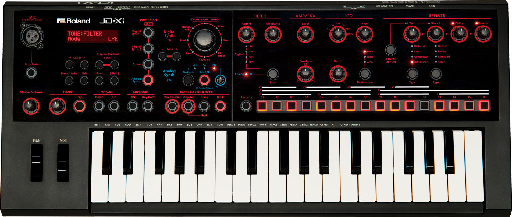 Roland JD-Xi Analog Digital Synth + MIC Gooseneck