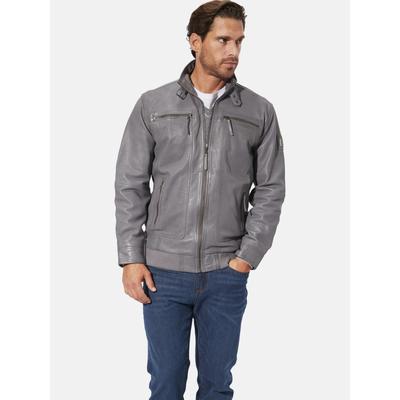 Lederjacke BABISTA "Lederjacke CORIETTA", Herren, Gr. 58, grau, Obermaterial: 100% Lederfaserstoff LEAFIBTEX., Jacken