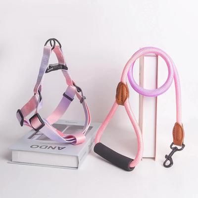 Inspire Select Adjustable Dog Harness & Leash Set Soft Chest Vest Walking Harness For Small Dogs & Puppies pink Purple s