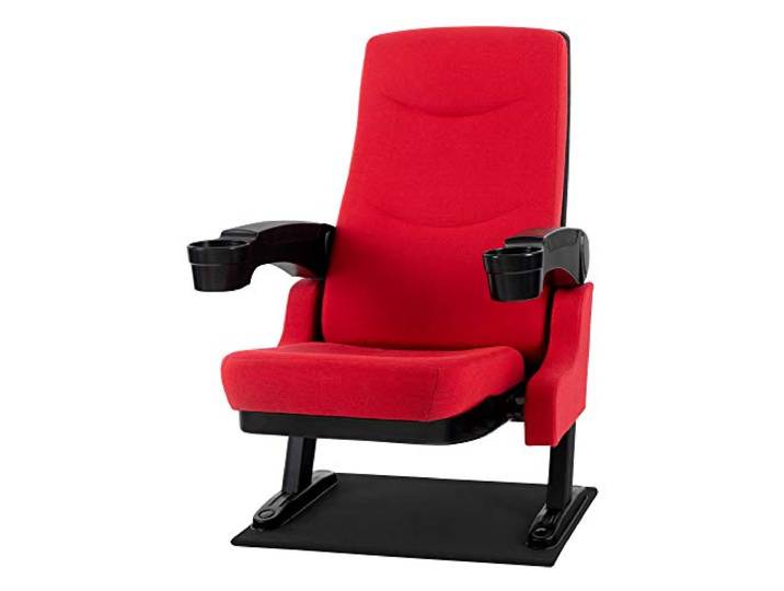 Stagecaptain CS-600R Movieking Kinosessel (Relaxsessel, klappbarer Sitz, 2 x Armlehne mit Getränkehalter, Bodenplatte) rot