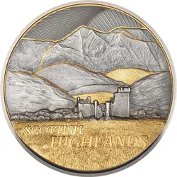 2oz Silbermünze Golden Landscapes Scottish Highlands