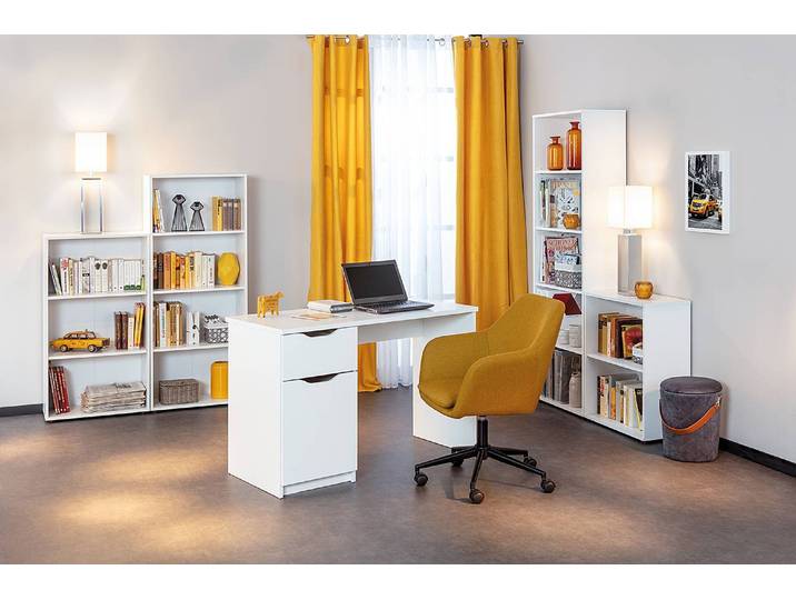 home24 Open kast Arco met melamine gecoate plaat op houtbasis wit/wit 145cm