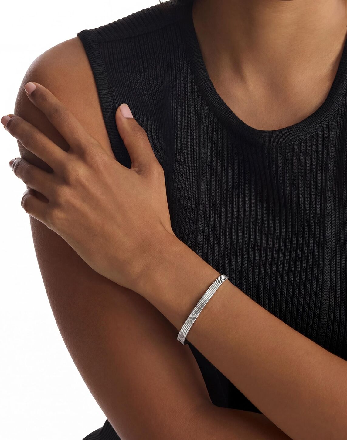 Armband CALVIN KLEIN "SOPHISTICATED TEXTURE", silber (edelstahlfarben), Armbänder, Damen, 21,5cm, Edelstahl, Armband