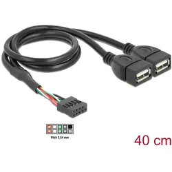 USB Kabel Delock Pinheader 10Pin -> 2x A Bu/Bu 0.40m
