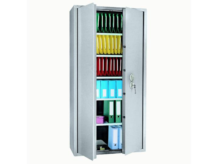 Armoire forte de sécurité Prima 830 L serrure à clé - Gris clair