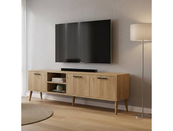 Dmore TV-Möbel Tiaki, 180x35x53 cm, Braun, 1 Regal, 5 Fächer