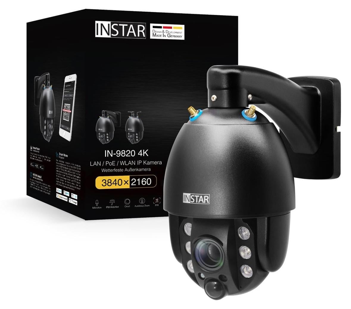 Instar IN-9820 4K IP-bewakingscamera zwart