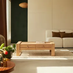 Couchtisch Beistelltisch Sofatisch Teakholz massives helles Holz Neu Tikamoon