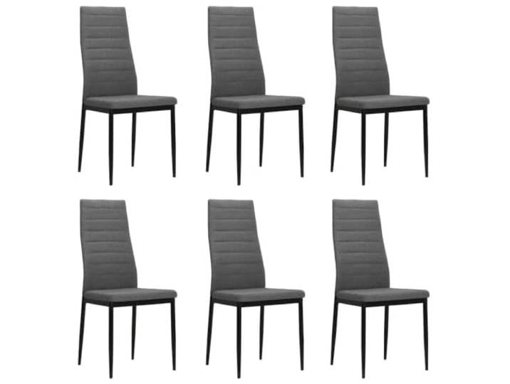 Esszimmerstühle 6 Stk. Stoff Hellgrau mit Stahlrahmen und Polsterung Modernes Design, robustes Stahlgestell, weiches Polyestergewebe, dicke Polsterung, ergonomische Form, einfache Montage