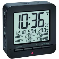 TFA® digitaler Funkwecker 60.2536.01 schwarz/silber