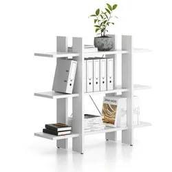 Büroregal, niedrig, kurz SOLID, 1250 x 400 x 1075 mm, weiß