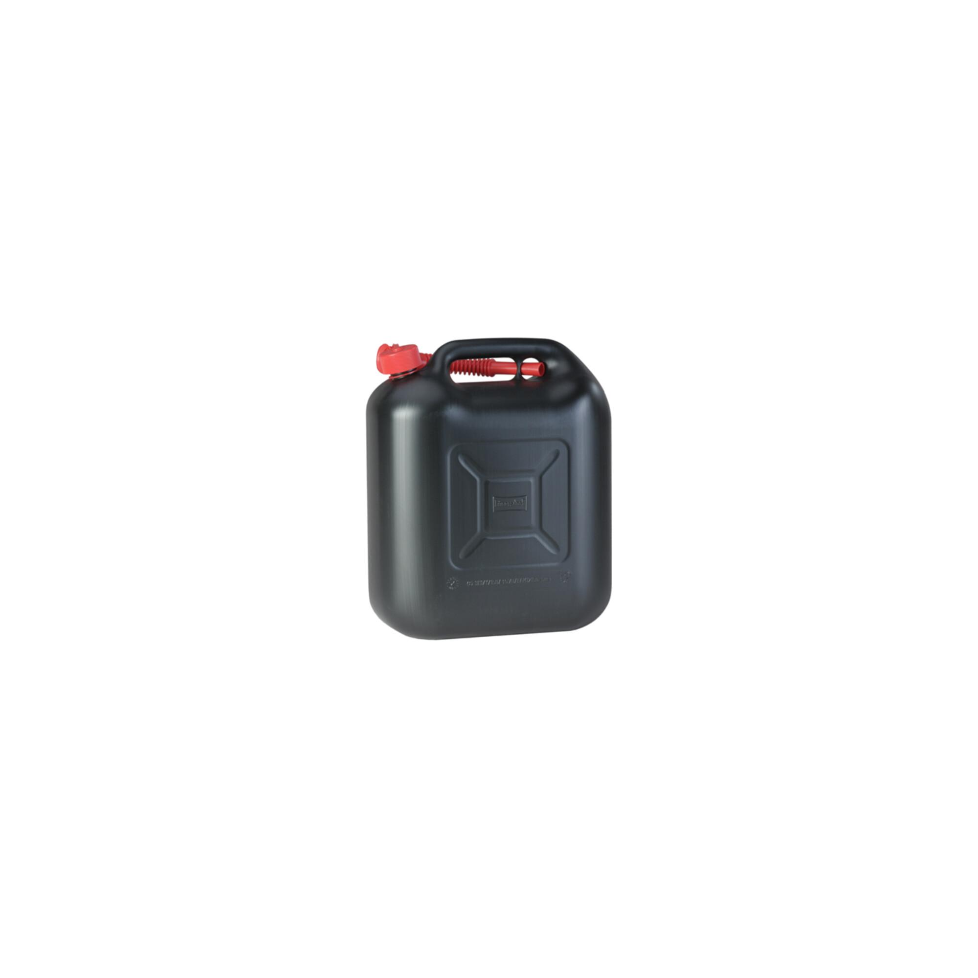 Hünersdorff Kraftstoff-Kanister STANDARD 20 L, HDPE schwarz, mit UN-Zulassung, rotes Zubehör (813500)