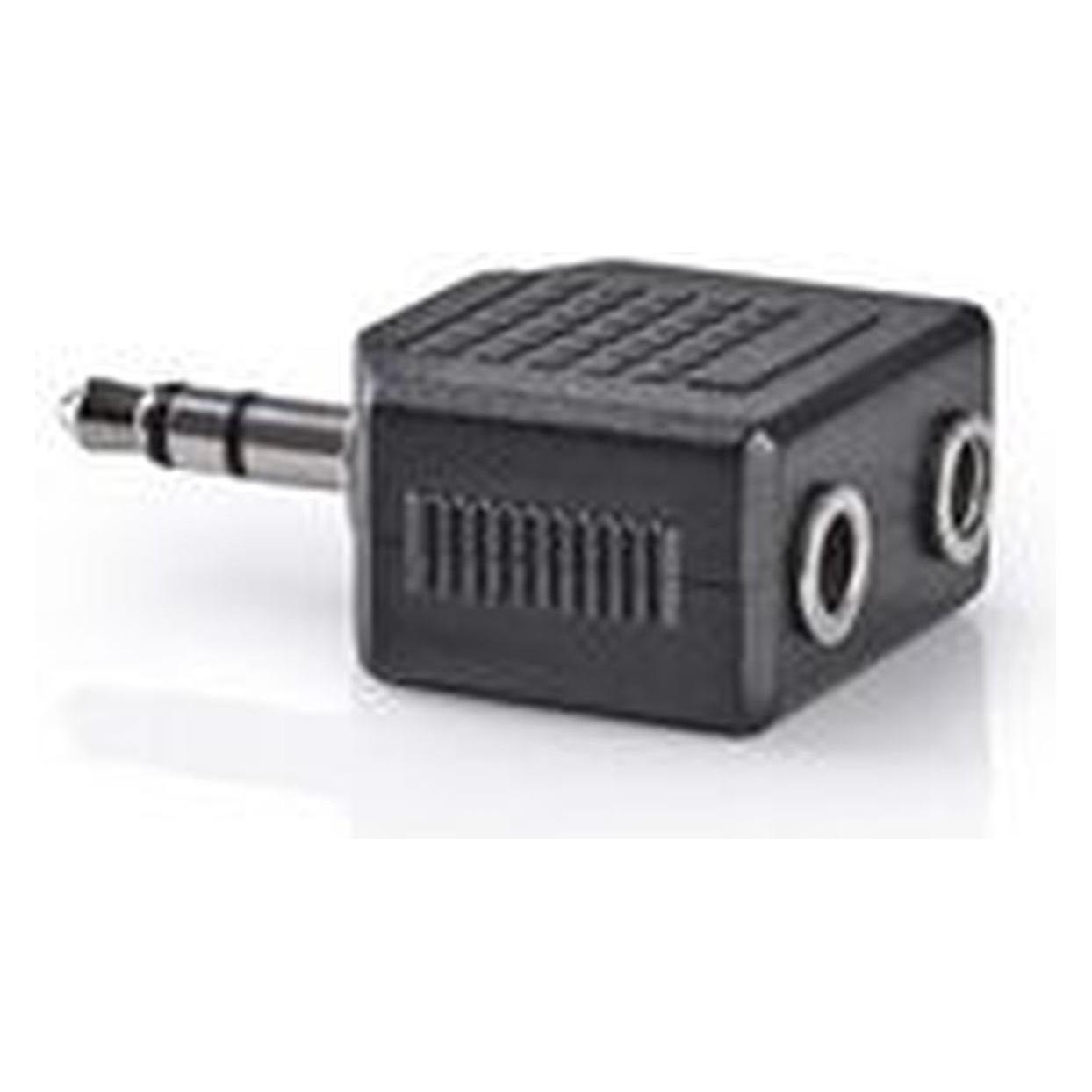 Nedis Stereo-Audio-Adapter | 3.5 mm Stecker | 2x 3.5 mm Buchse | Vernickelt | Gerade | ABS | Schwarz (Klinkenadapter) (CAGB22945BK)