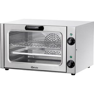Bartscher Heißluftofen A120880, Mehrzweck-Ofen, 2500 Watt, bis 250 °C, mit Timer, silber