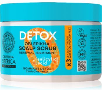 Natura Siberica Oblepikha Siberica Detox peeling com efeito desintoxicante para todos os tipos de cabelos 300 ml. Oblepikha Siberica Detox