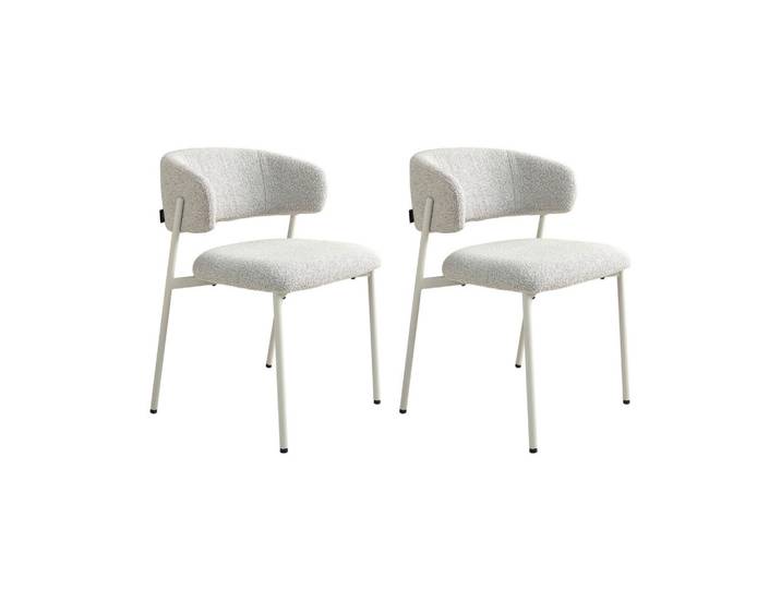Schöner Wohnen Stuhl-Set Oslo, Greige, Metall, Rundrohr, 58x80x60 cm, Esszimmer, Stühle, Polsterstühle