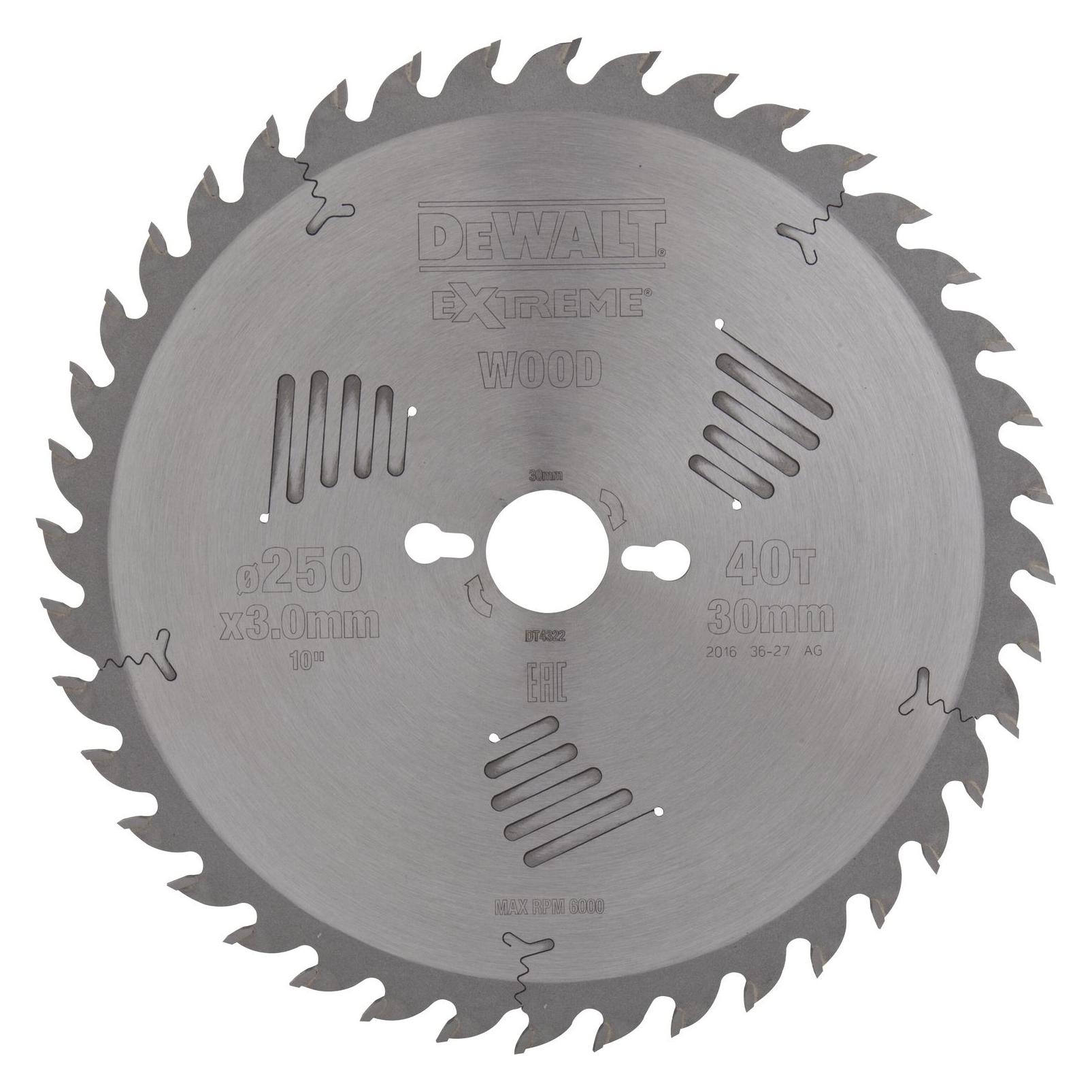 DeWalt EXTREME Stationärkreissägeblatt DT4322llerEinsatz und Querschnitte (DT4322-QZ)