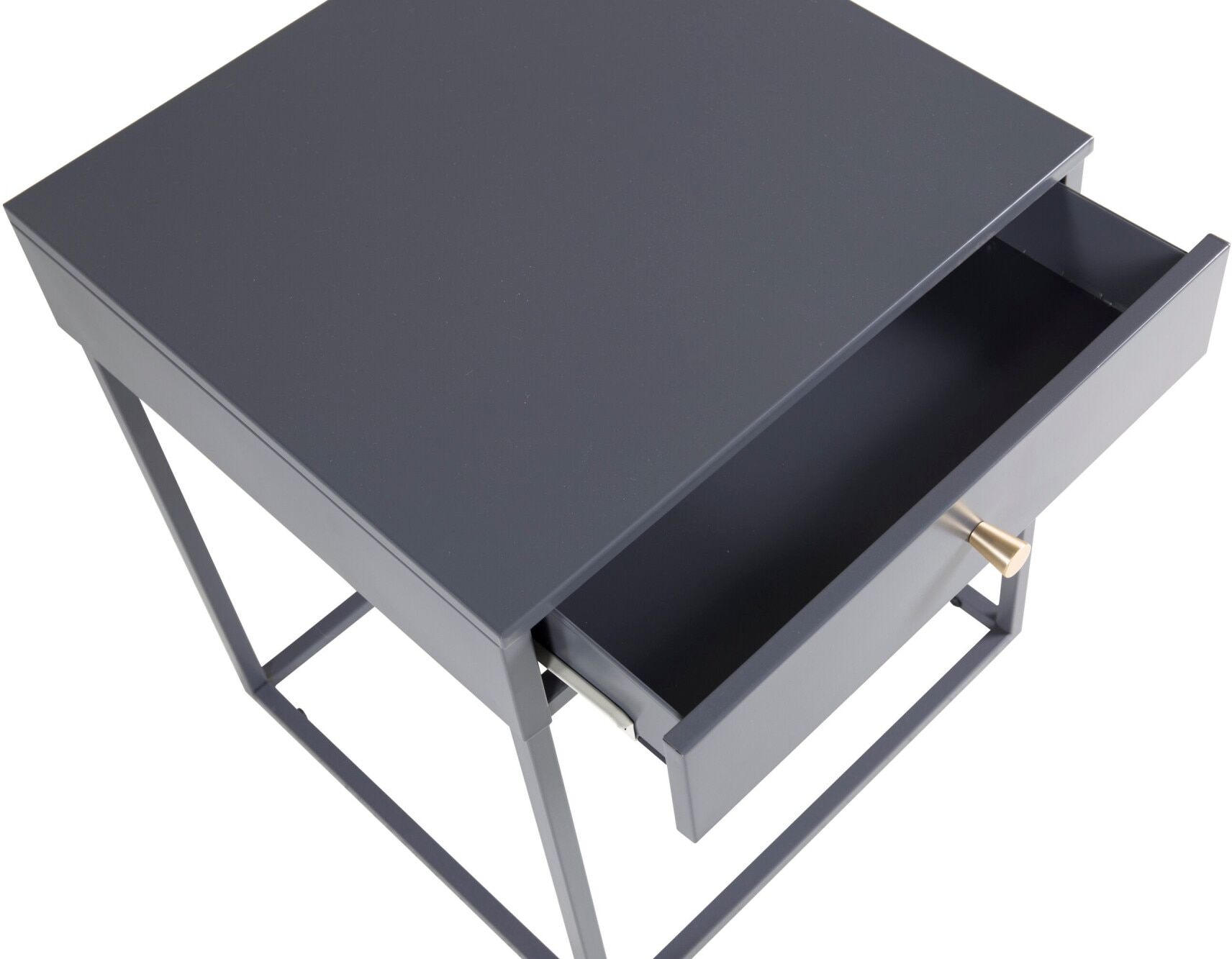 Nachttisch VENTURE HOME "Bakal, minimalistischer Nachttisch, 43 × 43 cm", grau (hellgrau, hellgrau, hellgrau), B:43cm H:50cm T:43cm, Tische, Nachttisch, Schlafzimmertisch, Stahl, pulverbeschichtet, offene Form, leicht hellgrau, hellgrau, hellgrau B/H/T: 4