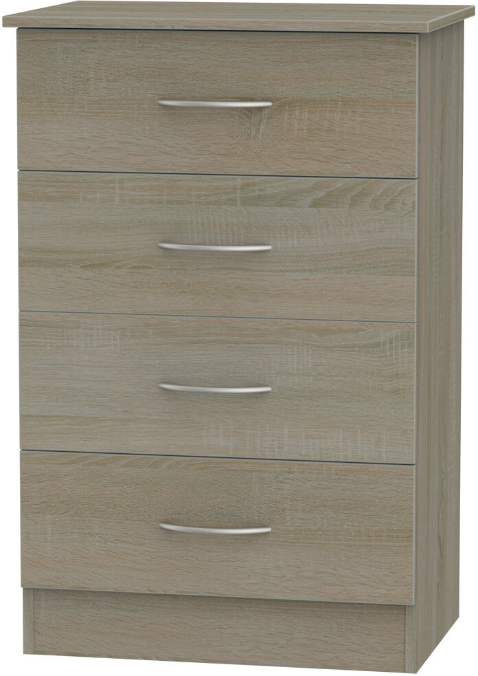 Latitude Run Crete 58 cm W Chest of 4 Drawers Darkolino 88.5cm H X 58cm W X 41.5cm D