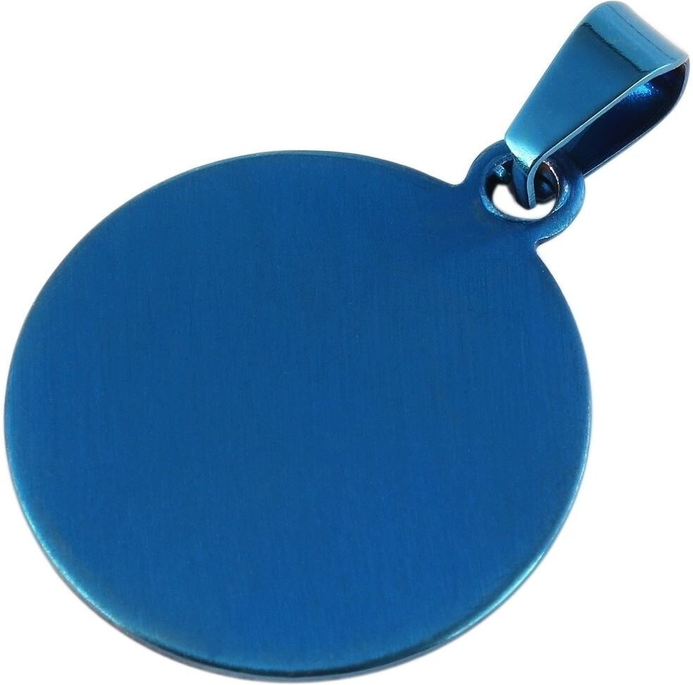 Anhänger mit Gravur AKZENT "aus Edelstahl, gravurfähig", blau, Schmuckanhänger, Edelstahl, Anhänger mit Gravur