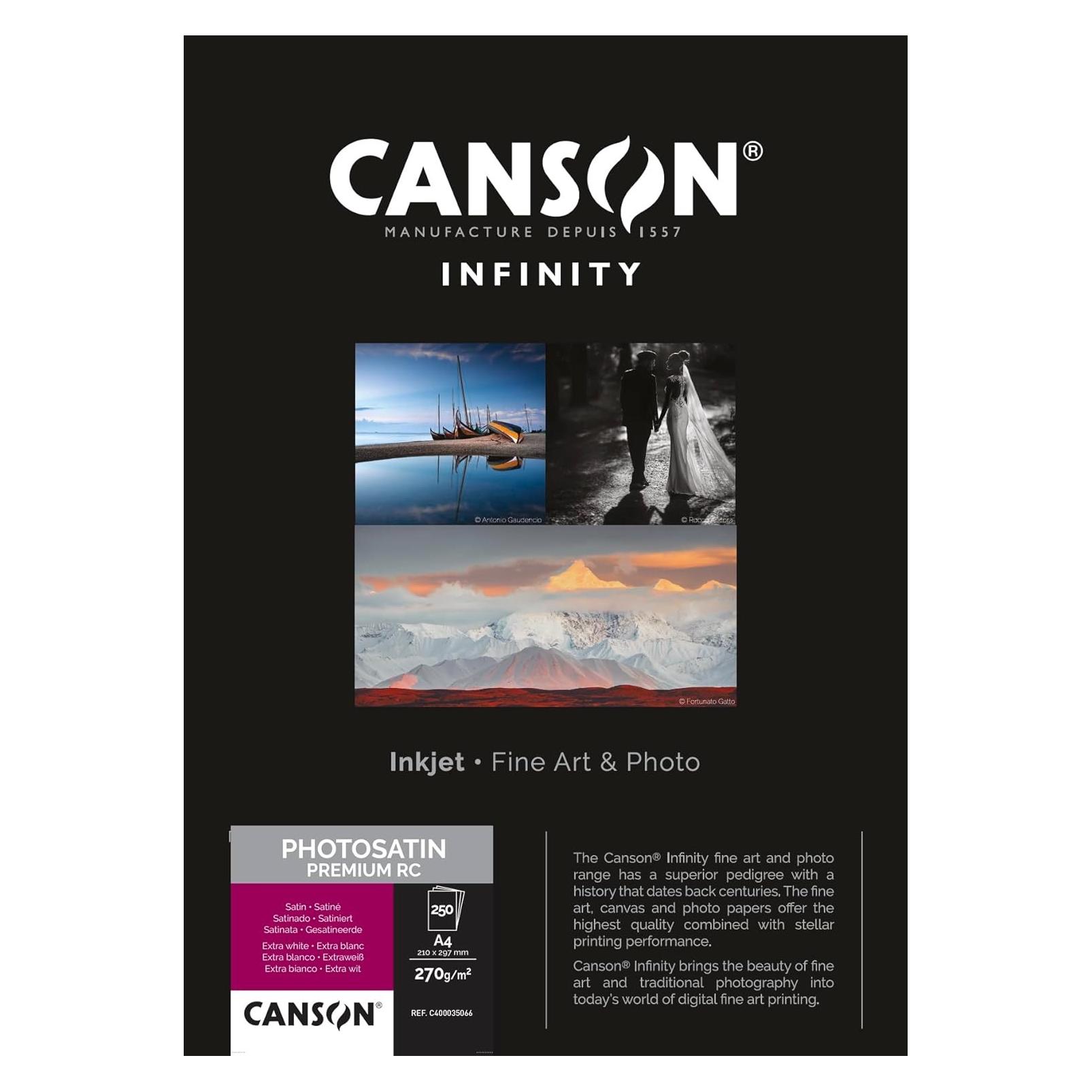 Canson INFINITY Fotopapier Photosatin Premium RC, A4 (270 g/m², A4, 250 Stk.) (C400035066)