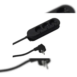 Bachmann Steckdosenleiste SMART 3-fach, schwarz 3,0m, ohne Schalter