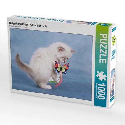 CALVENDO Puzzle Nelly - Blue Tabby | 1000 Teile Lege-Größe 64x48cm Foto-Puzzle für glückliche Stunden