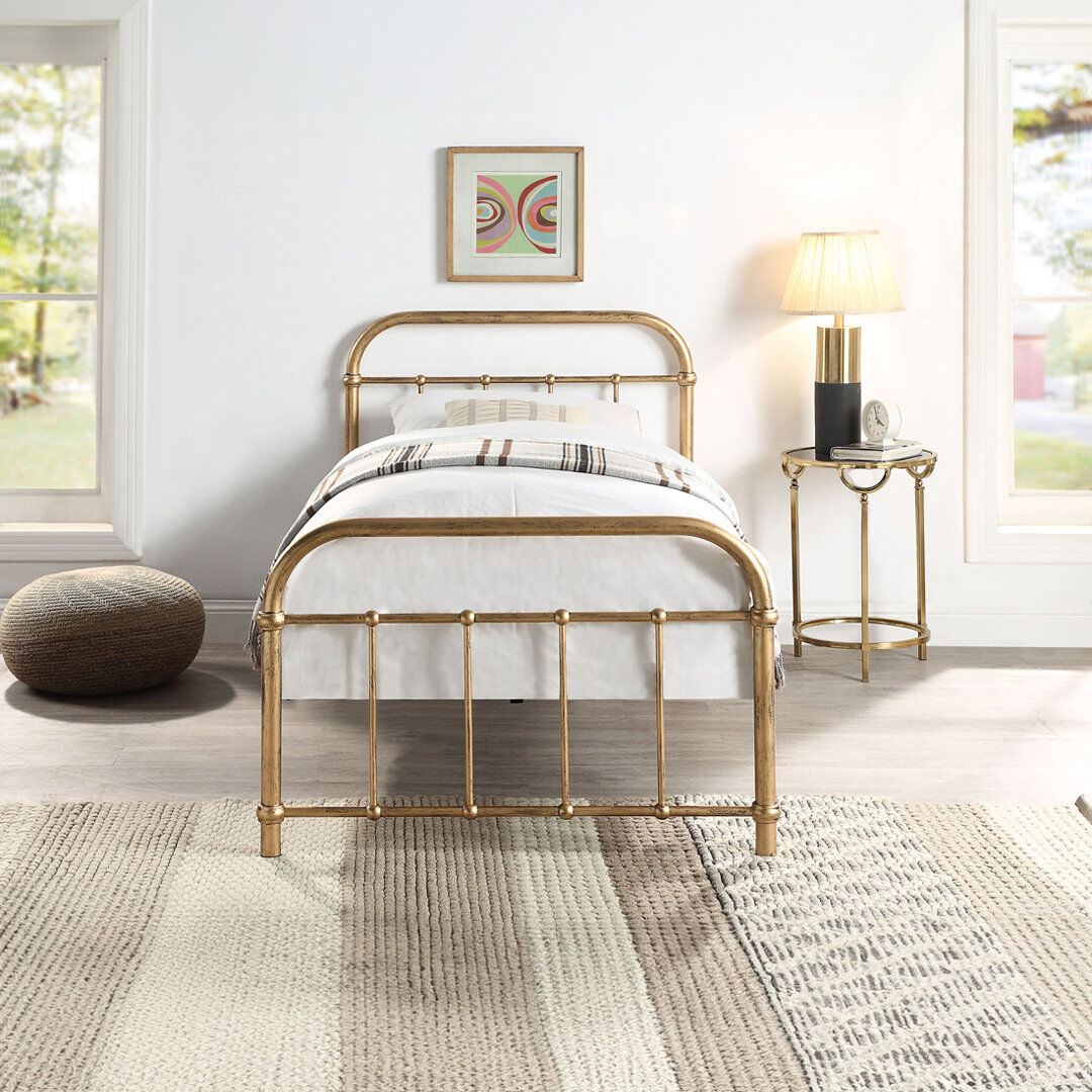 August Grove Bed Frame Brass Single (3')