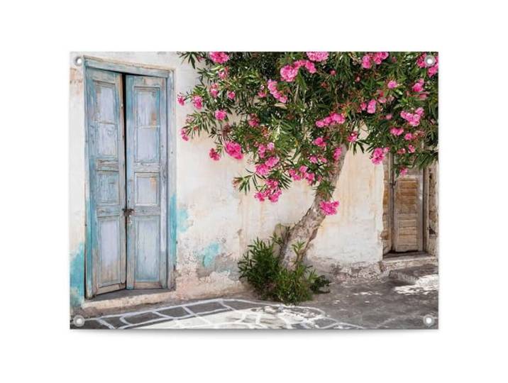 REINDERS Gartendeko, Greek Facade, Garten, Bilder, Wanddeko, Room Decor, Leinwand, Rosa, 60 x 80