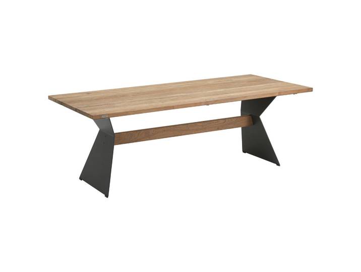 Niehoff Garden Gartentisch, Anthrazit, Teakfarben, Holz, Metall, Teakholz,Teakholz, massiv,massiv, rechteckig, Wange, 95x76x200 cm, Gartenmöbel, Gartentisch, Gartentische