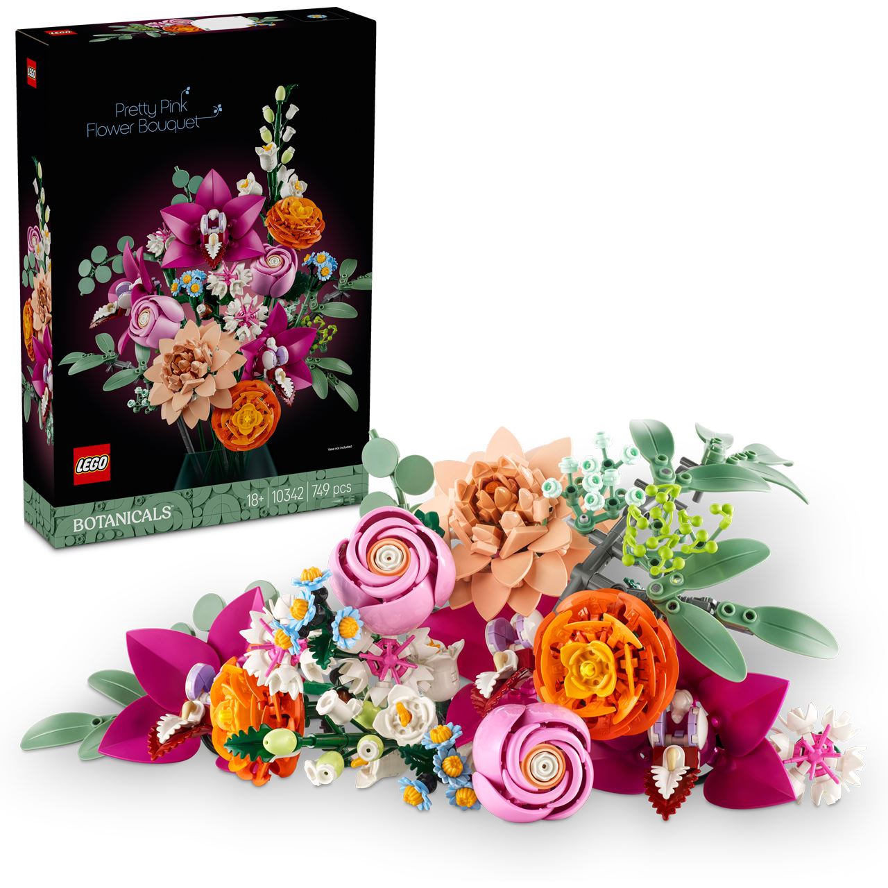 LEGO Botanicals 10342 Schöner Rosafarbener Blumenstrauß - Blumendeko