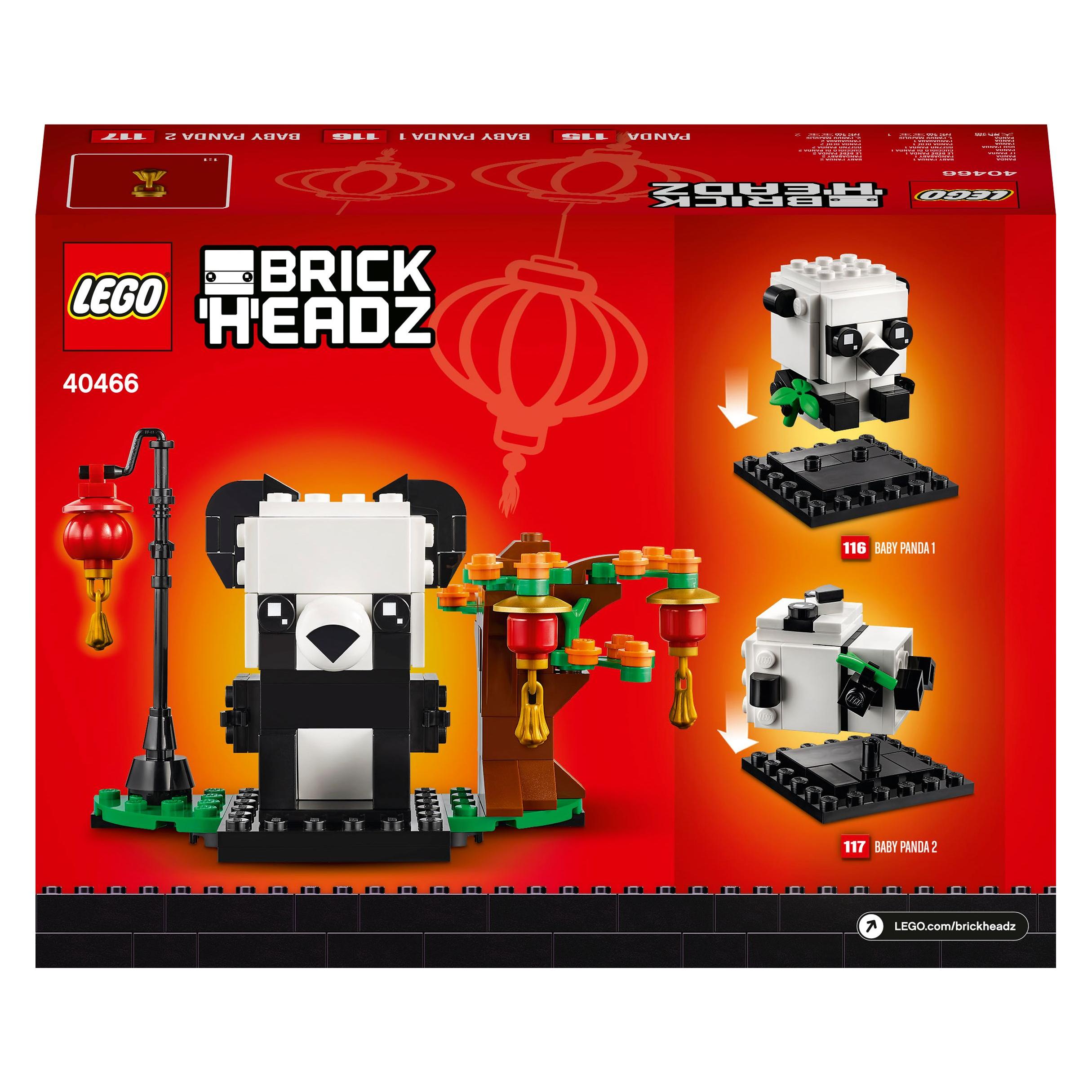 LEGO Pandas fürs chinesische Neujahrsfest (40466, LEGO BrickHeadz, 249 Teile) (40466)