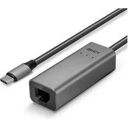 Lindy USB 3.1 Typ C auf RJ-45 (USB 3.1 Gen 1, USB-C, RJ45 2.5 Gigabit Ethernet (1x)), Netzwerk Adapter, Silber