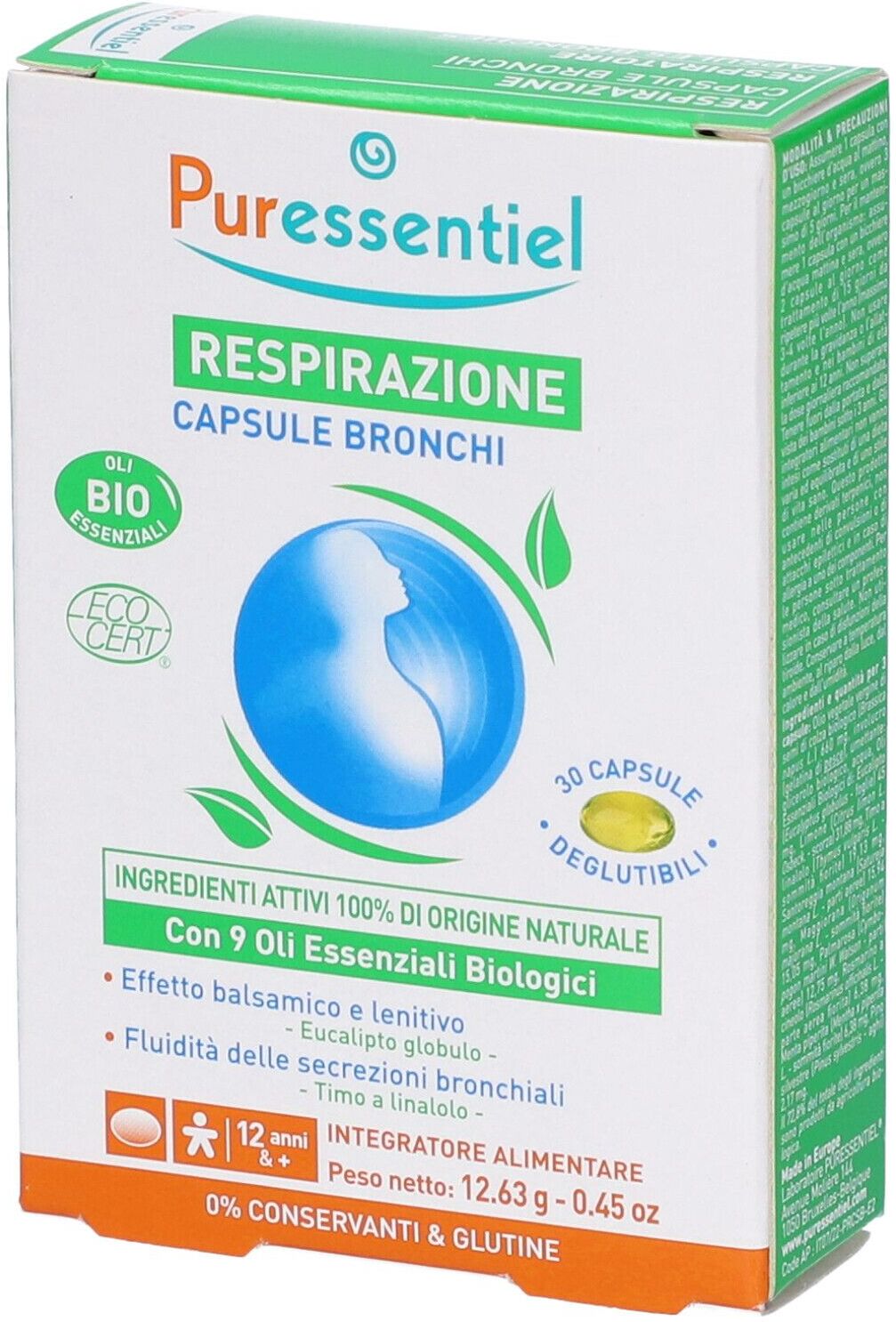 PURESSENTIEL ITALIA Srl Puressentiel Respirazione Bronchi Effetto Balsamico, 30 capsule