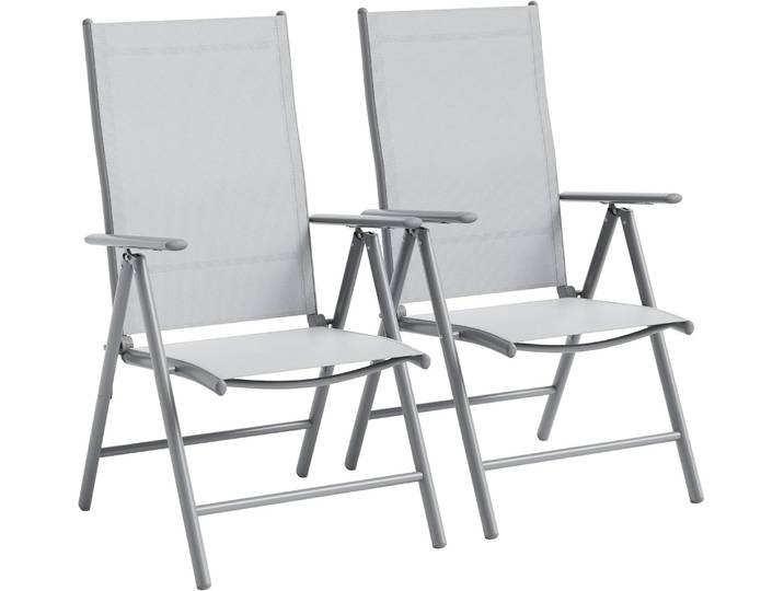 Chaises de jardin 2 pièces Aruba – Chaises de jardin pliantes avec structure métallique robuste et haute résistance – Chaises pliantes confortables également