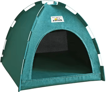 Inspire Curations Foldable Breathable Cat Tent House With Cooling Mat four Seasons Green s 36x36x28cm