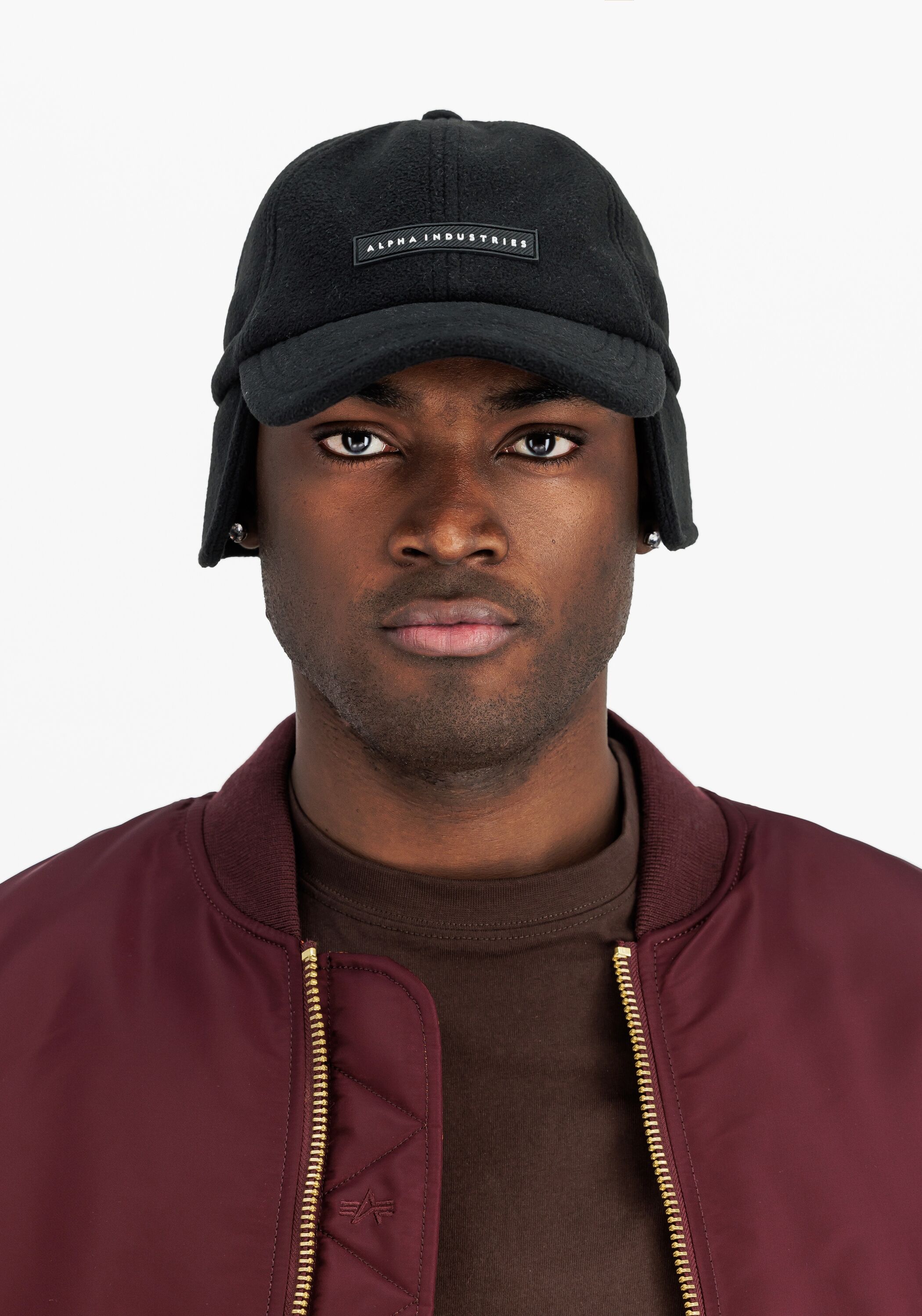 Trucker Cap ALPHA INDUSTRIES "Snow Cap Rubber Logo", Herren, Gr. onesize, schwarz, Kunstfaser, Caps Trucker Cap schwarz onesize